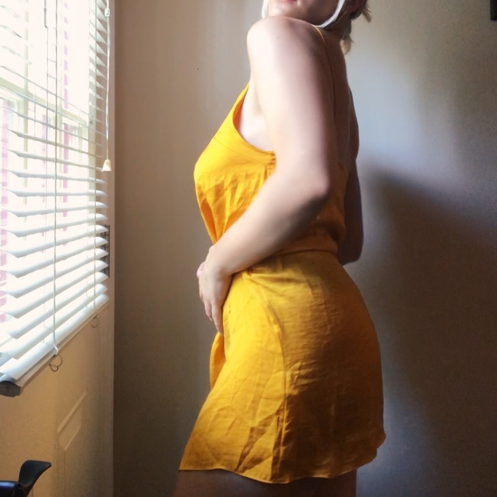 Topshop Orange silky slip dress